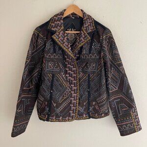 JOHNNY WAS Biya Metallic Embroidered Studded Lined Jacket is STUNNING! XS: NWOT!
